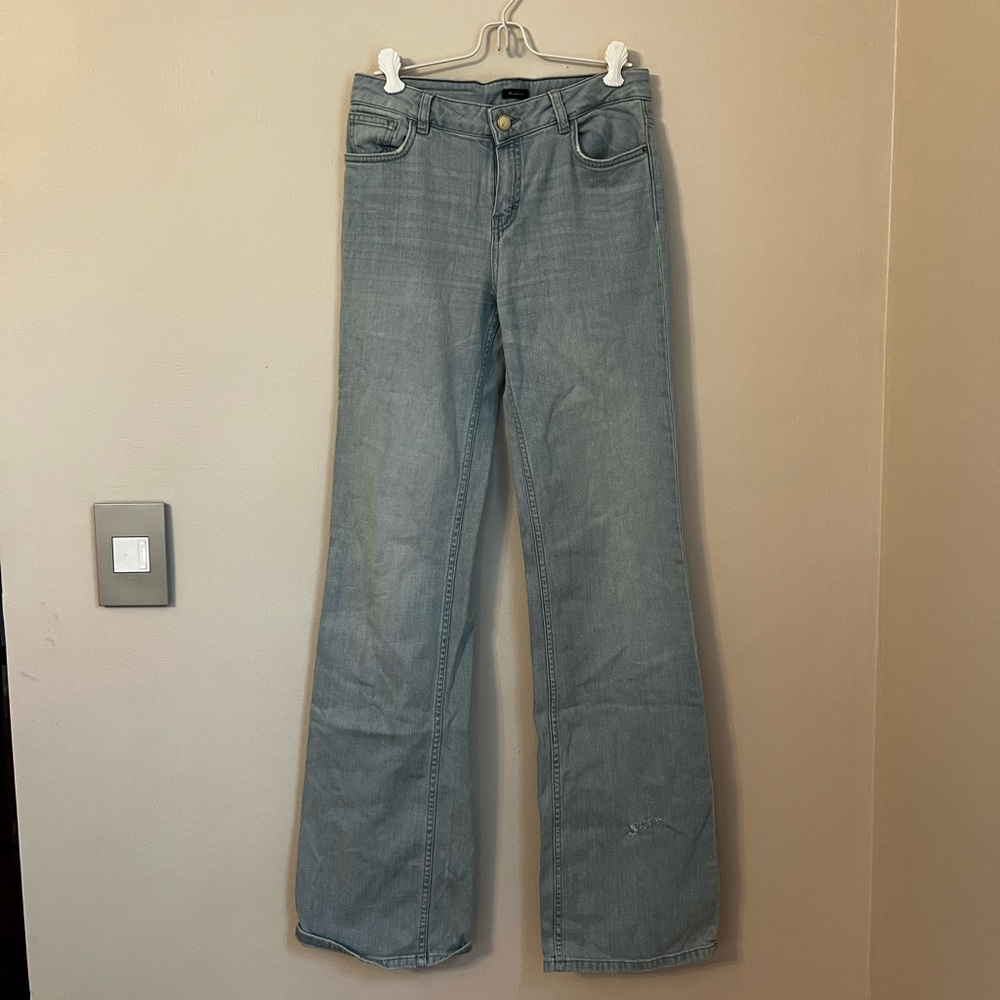 Light Wash Blue Flared Massimo Dutti Jeans